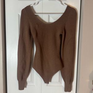 Abercrombie & Fitch Tan Knit Sweater Bodysuit